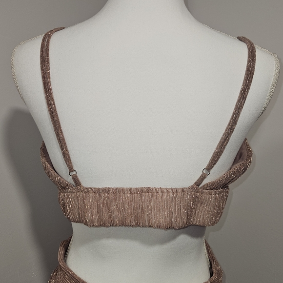 Line & Dot Elegant Shimmer Brown Backless Tiered Party Prom Dress Womens Size M - Picture 7 of 10